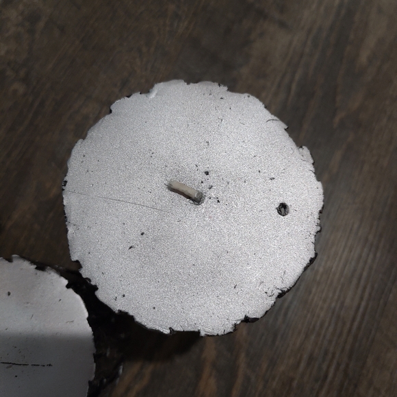 Festive tree bark textured candles, silver color, unburned - Picture 7 of 10